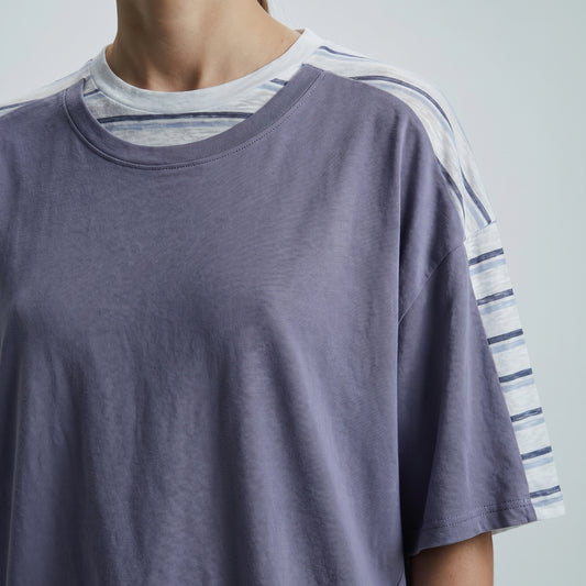 Layered Oversized Striped T-Shirt