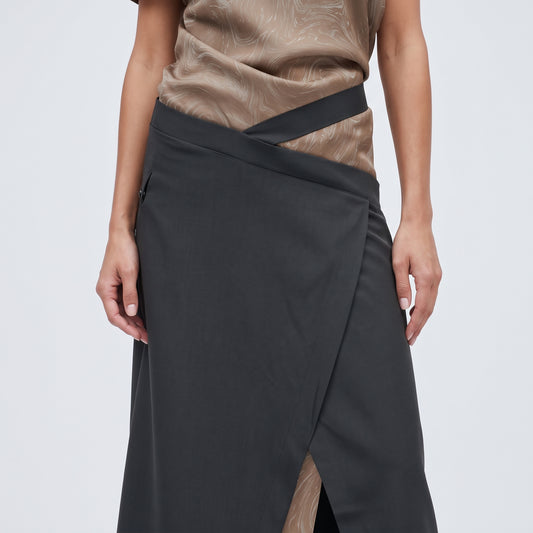 Colorblock Marble Print Midi Dress