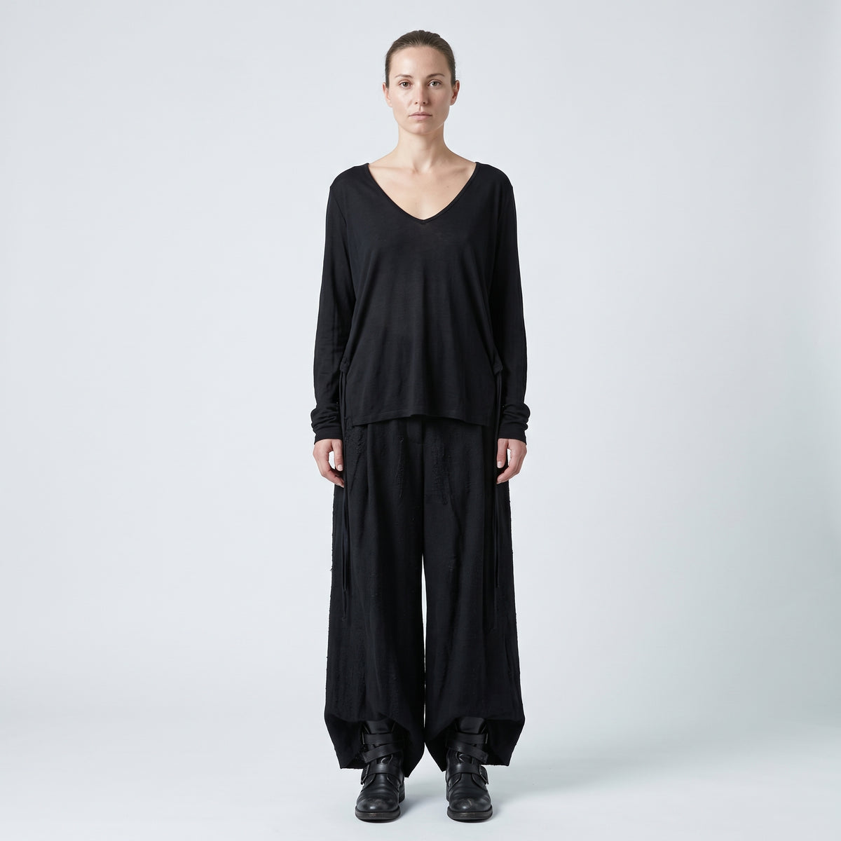 V-Neck Layered Side-Tie Top