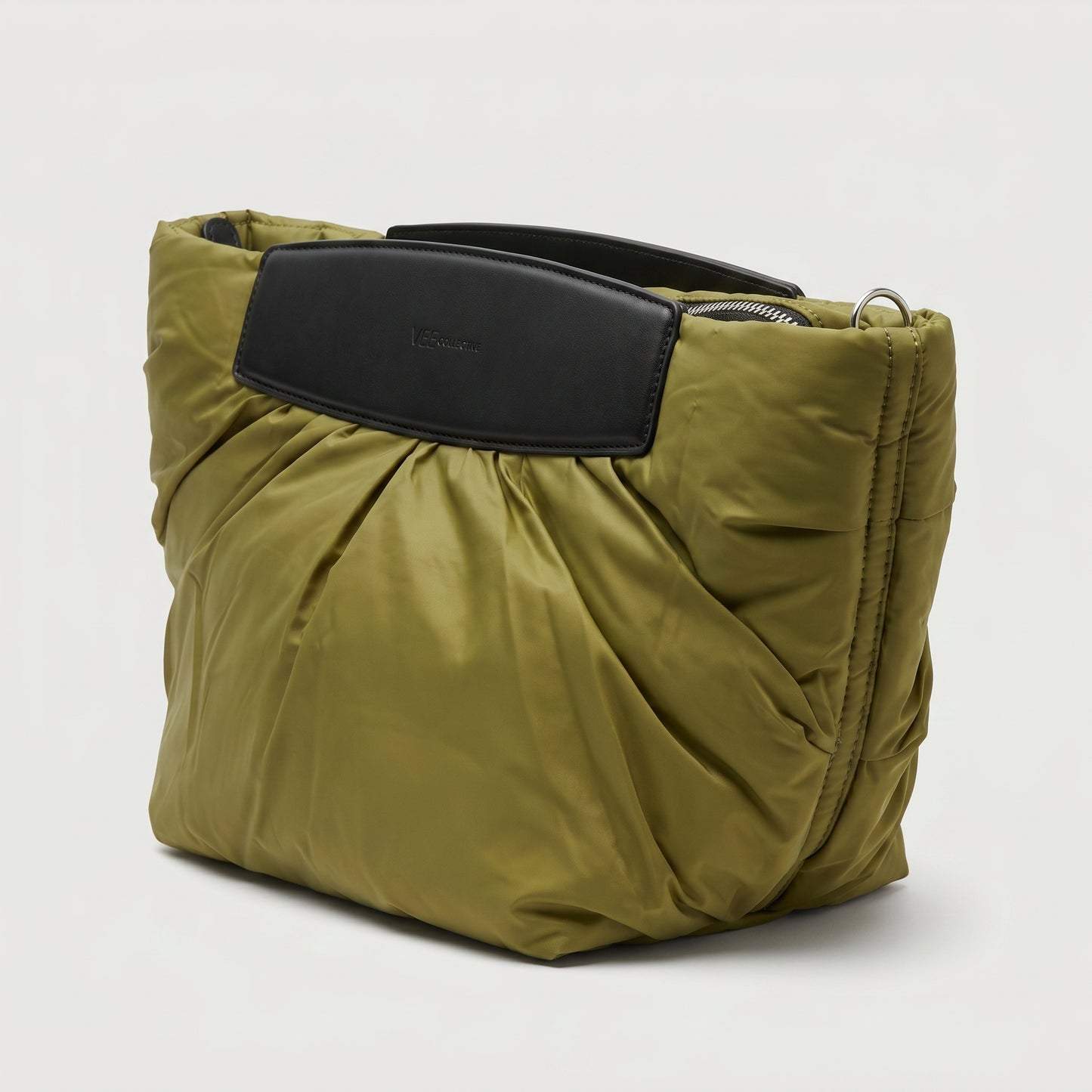 Olive Padded Nylon Clutch