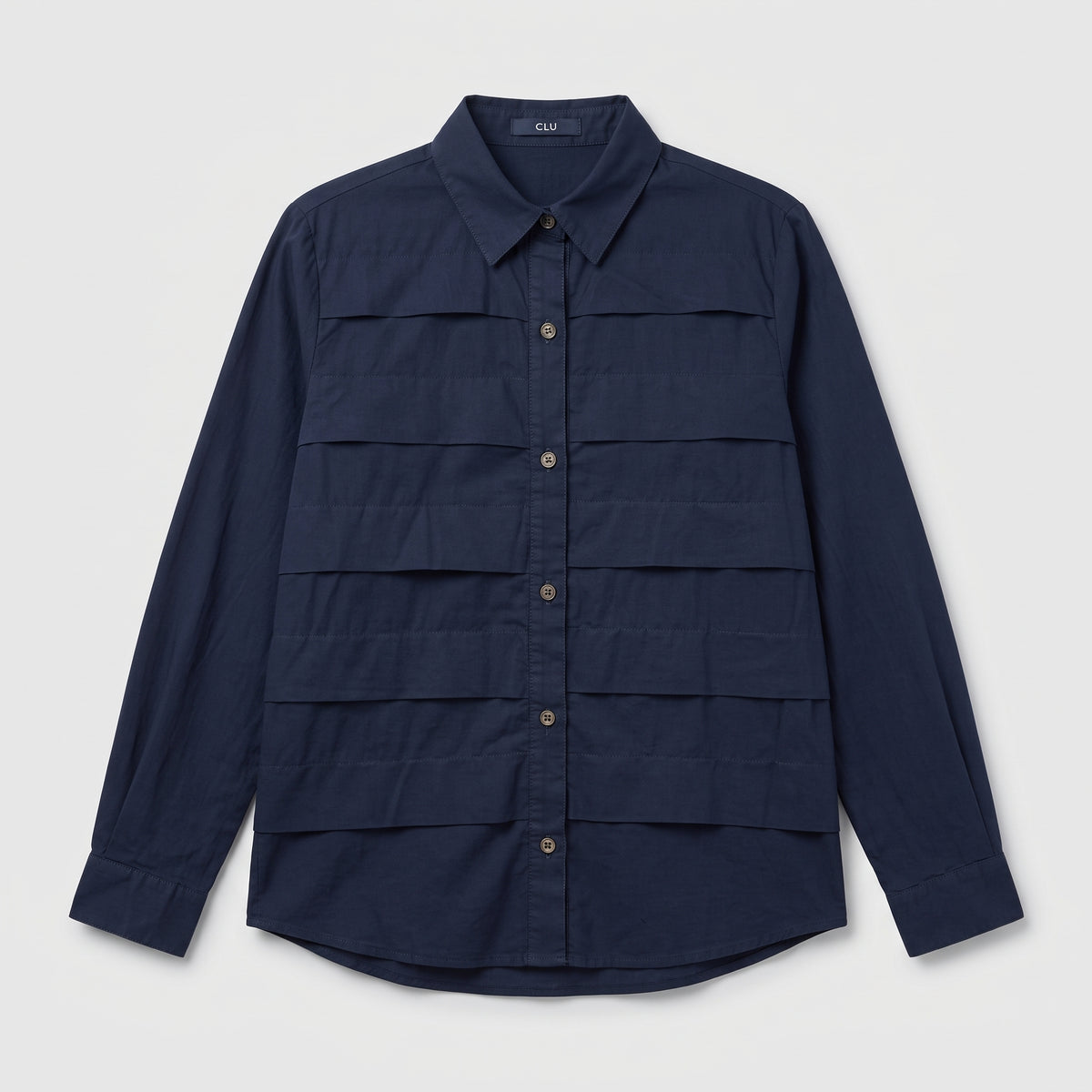 Layered Navy Button-Down Shirt