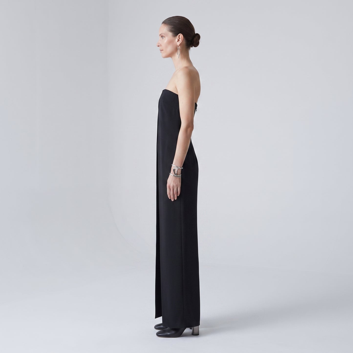 Structured Strapless Architectural Jumpsuit