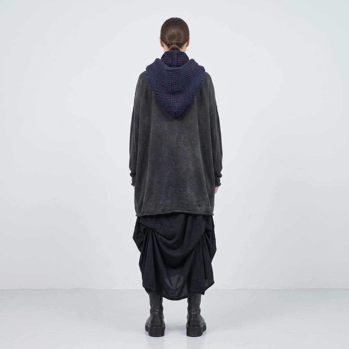 Chunky Knit Hooded Scarf