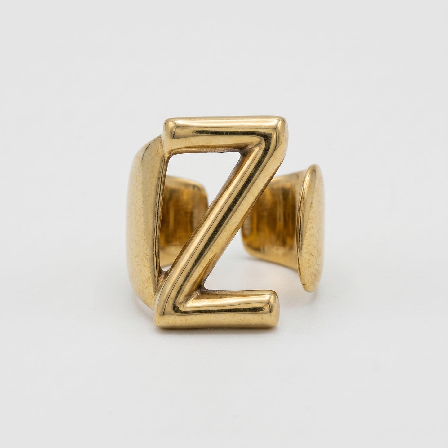 Bold Initial Z Gold Ring