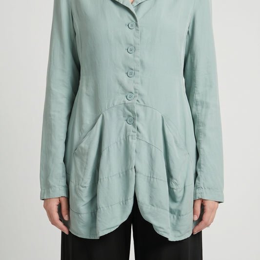 Flared Peplum Buttoned Jacket