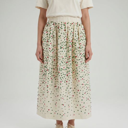Floral Print Midi Skirt