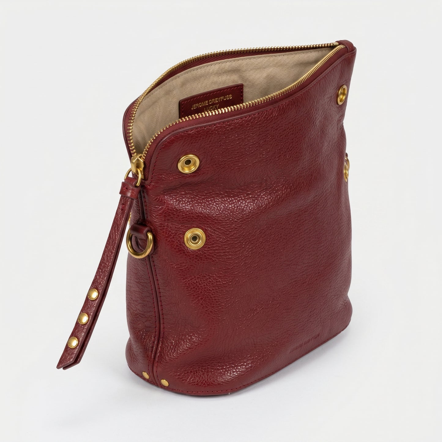Burgundy Leather Minimalist Pouch