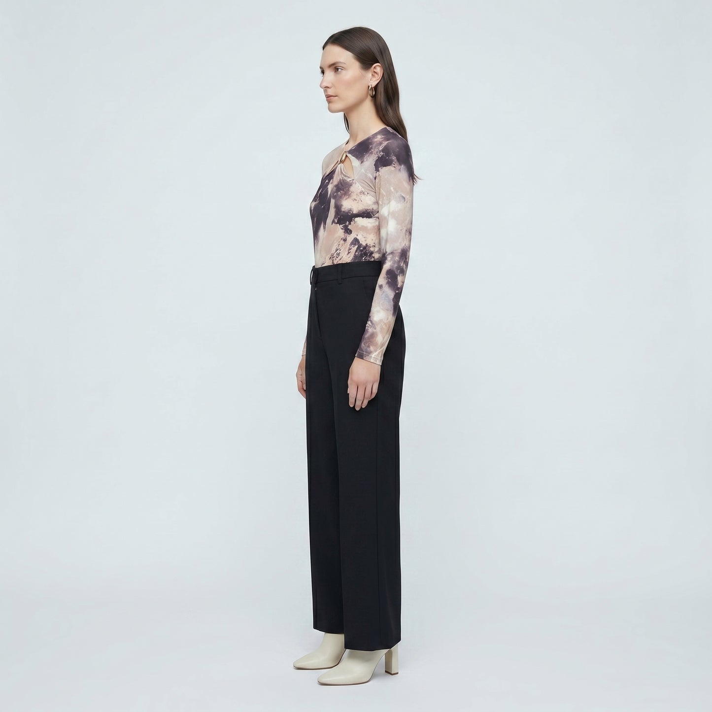 Abstract Print Keyhole Top