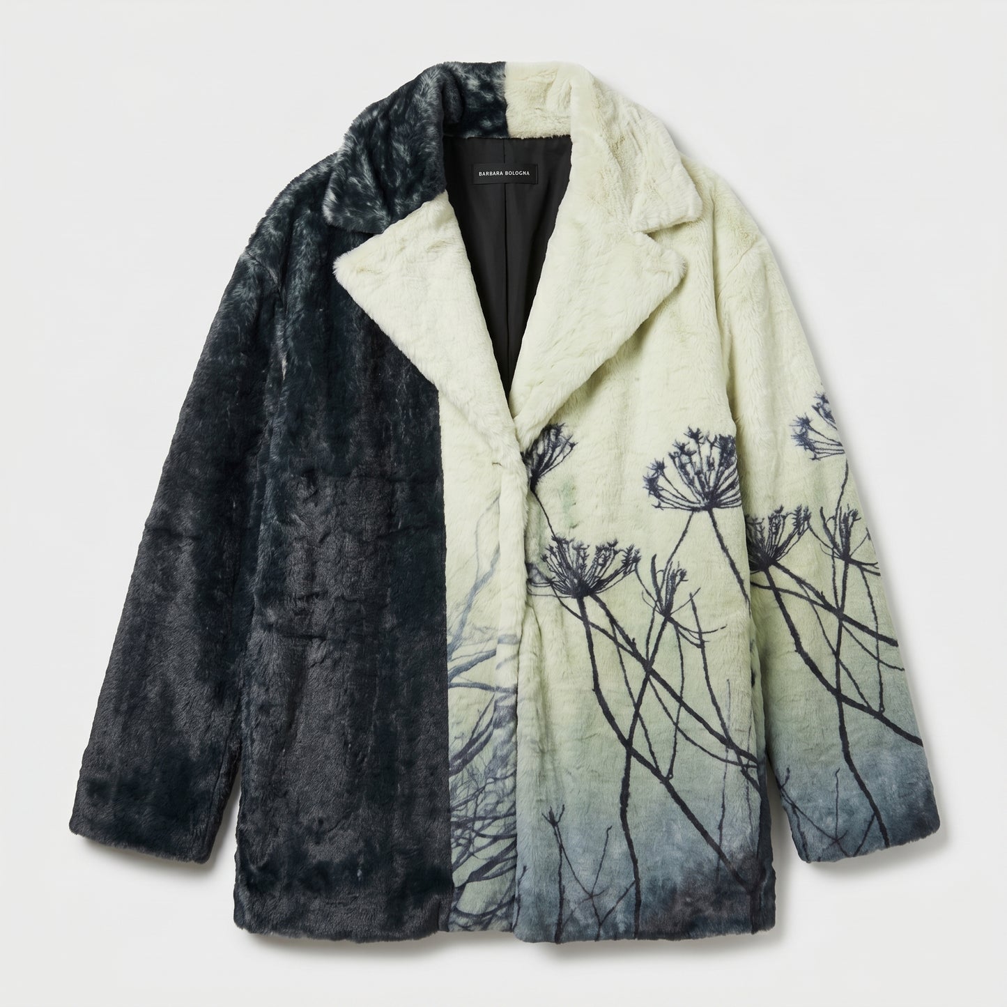 Two-Tone Faux Fur Coat