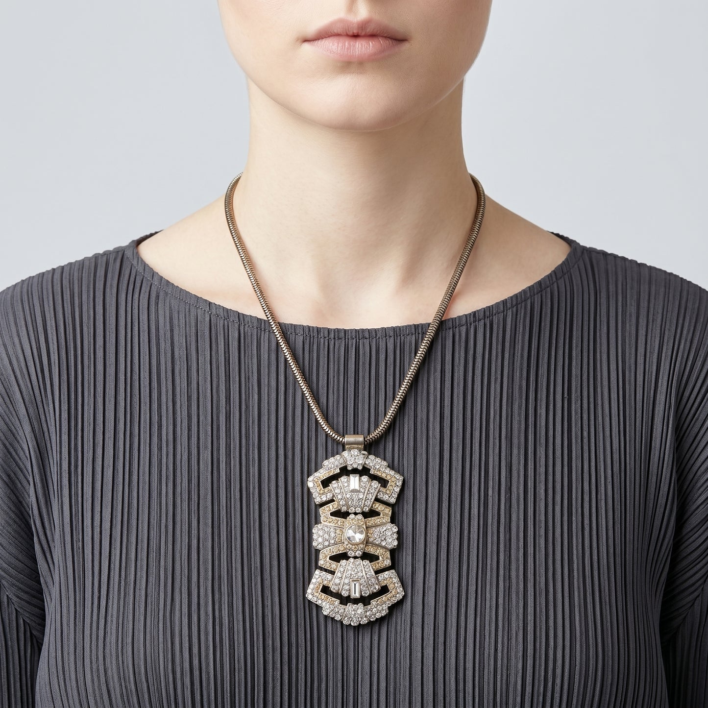 Art Deco Crystal Statement Necklace