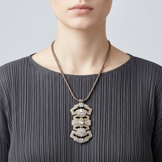 Art Deco Crystal Statement Necklace