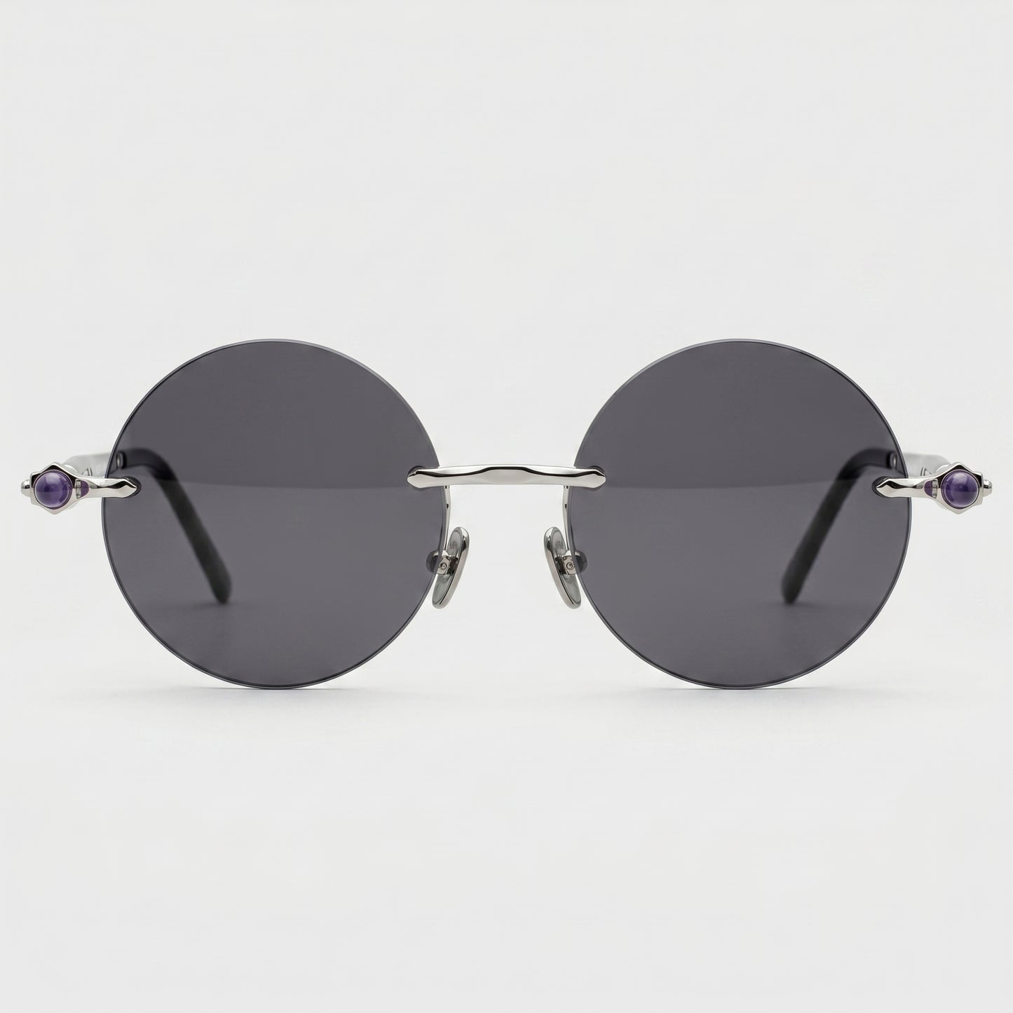 Round Rimless Metal Sunglasses