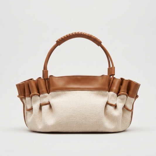 Canvas and Leather Tote Bag