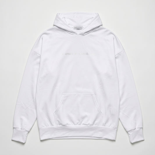 Embroidered White Oversized Hoodie
