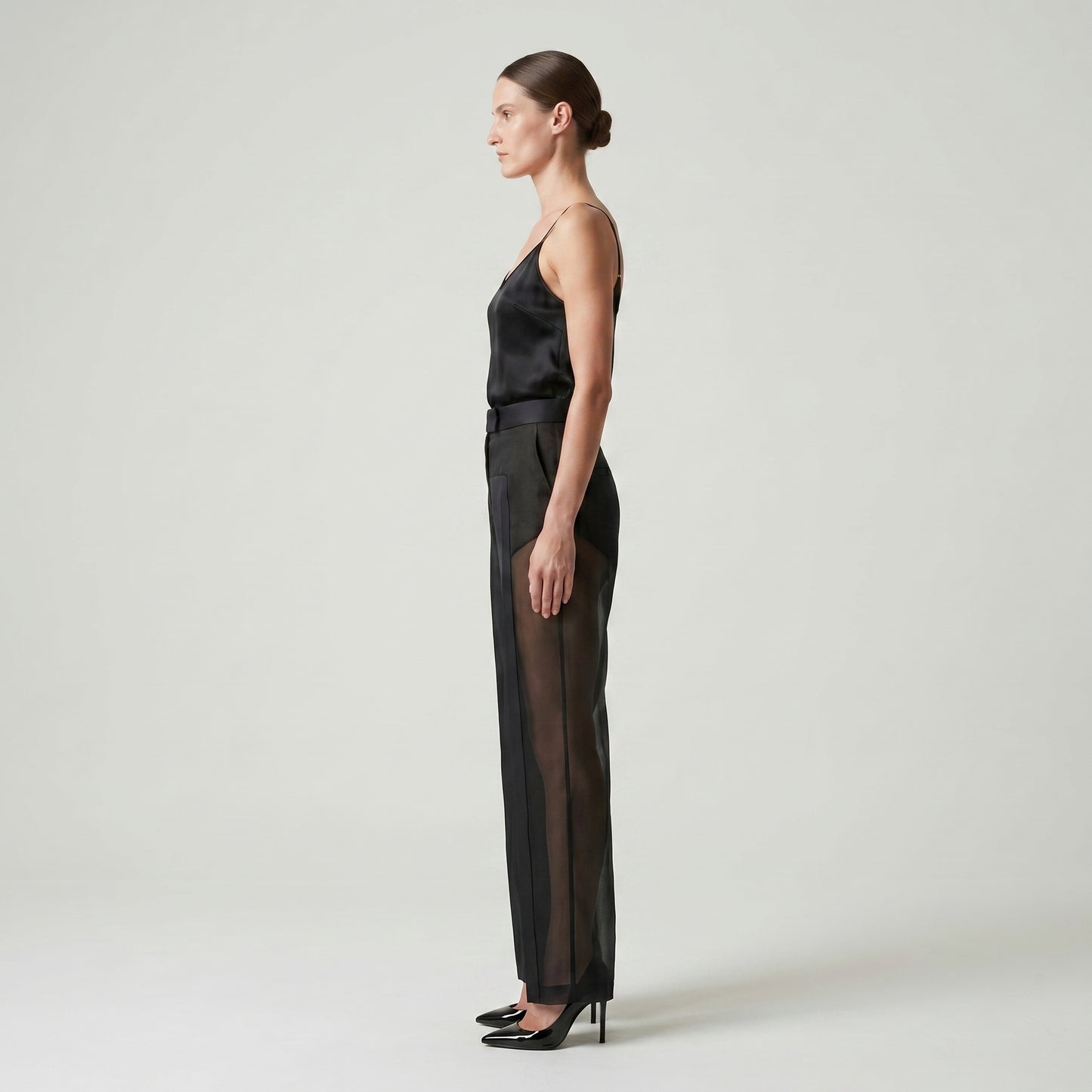 Sheer Panel Tailored Trousers