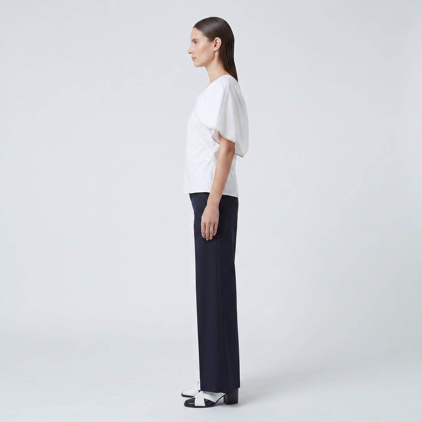Architectural Ruffled Cotton Blouse