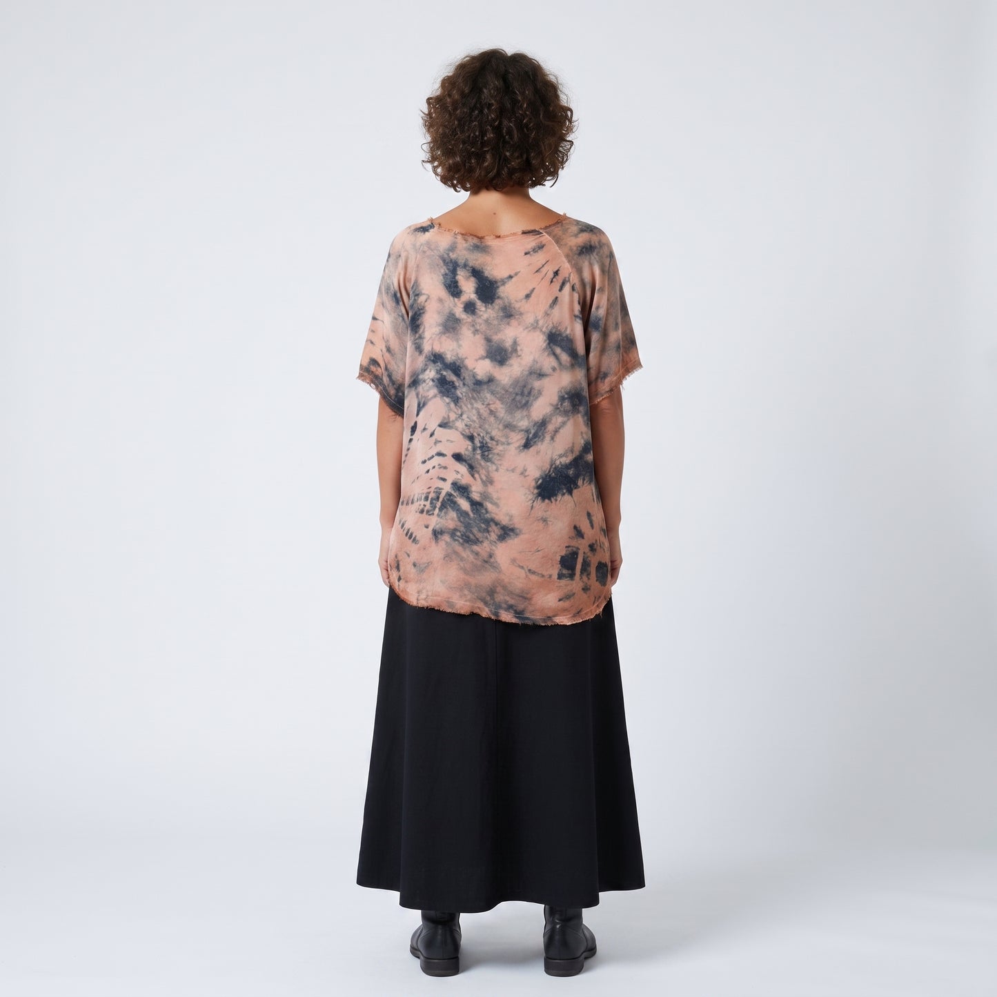 Distressed Tie-Dye Cotton Tee