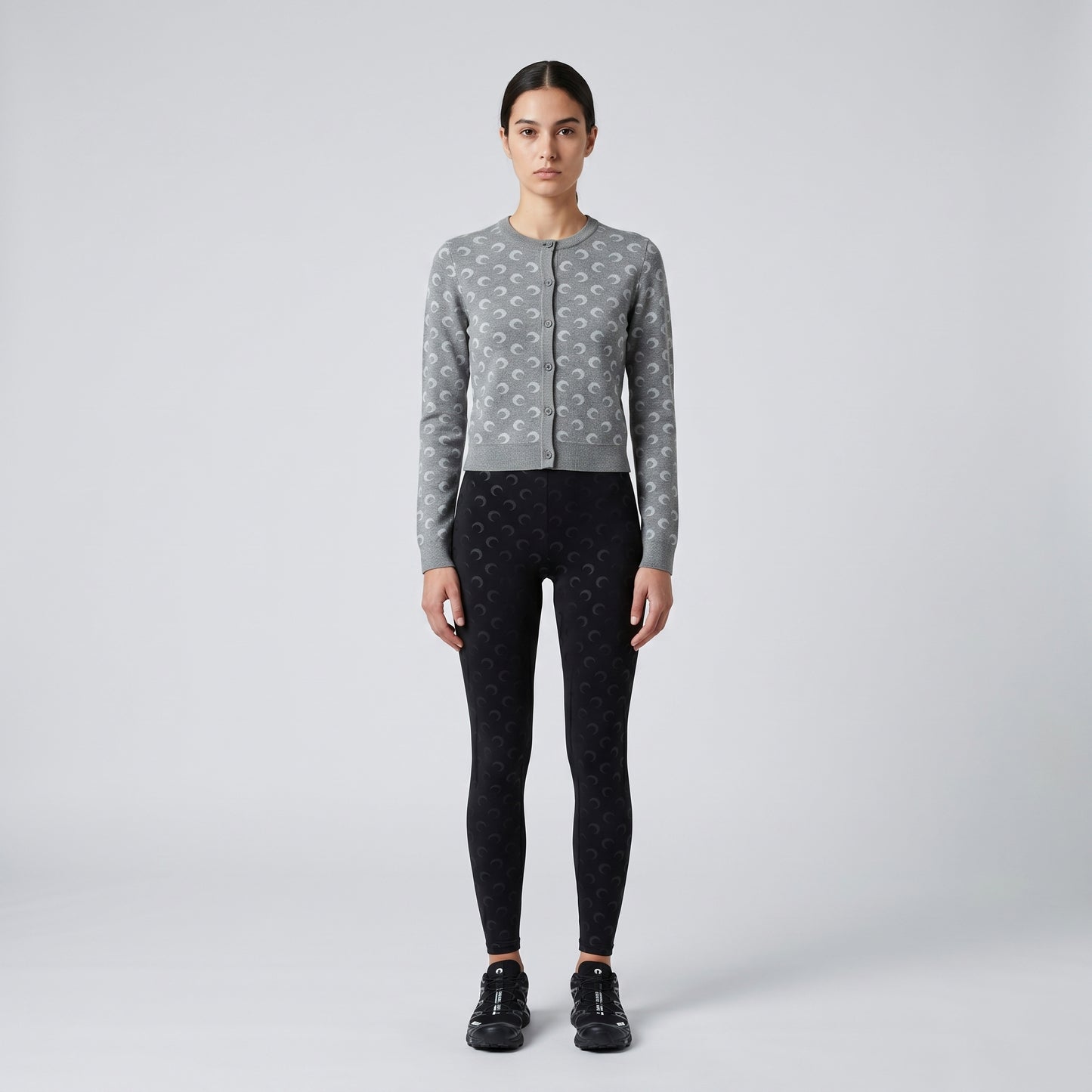 Iconic Moon Pattern Wool Cardigan