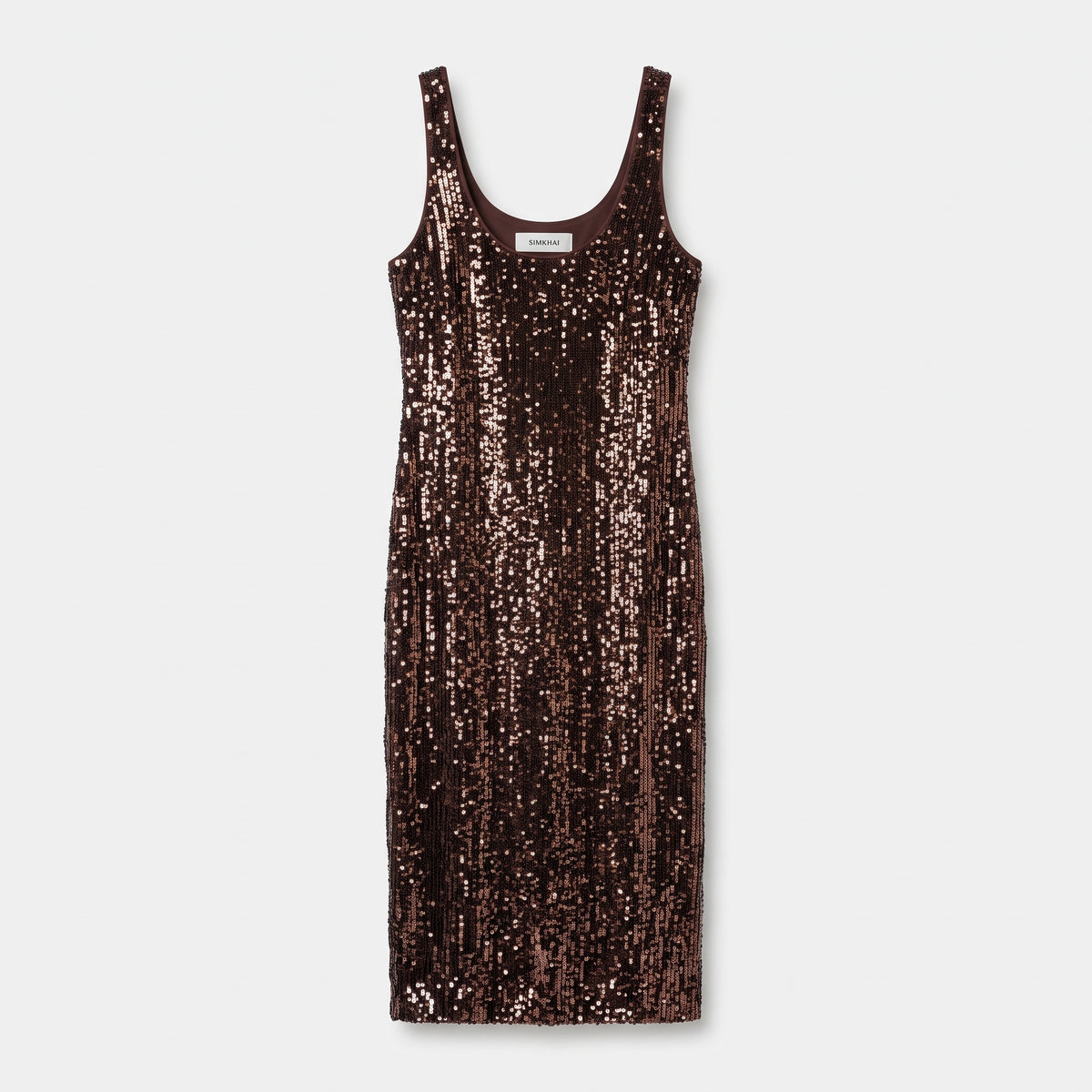 Sequined Scoop Neck Midi Dress