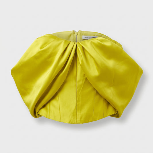 Architectural Chartreuse Strapless Corset Top