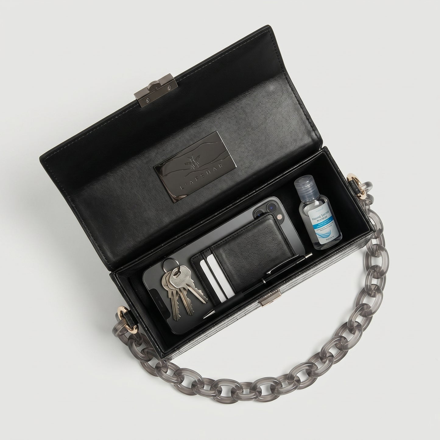 Structured Croc-Effect Box Bag