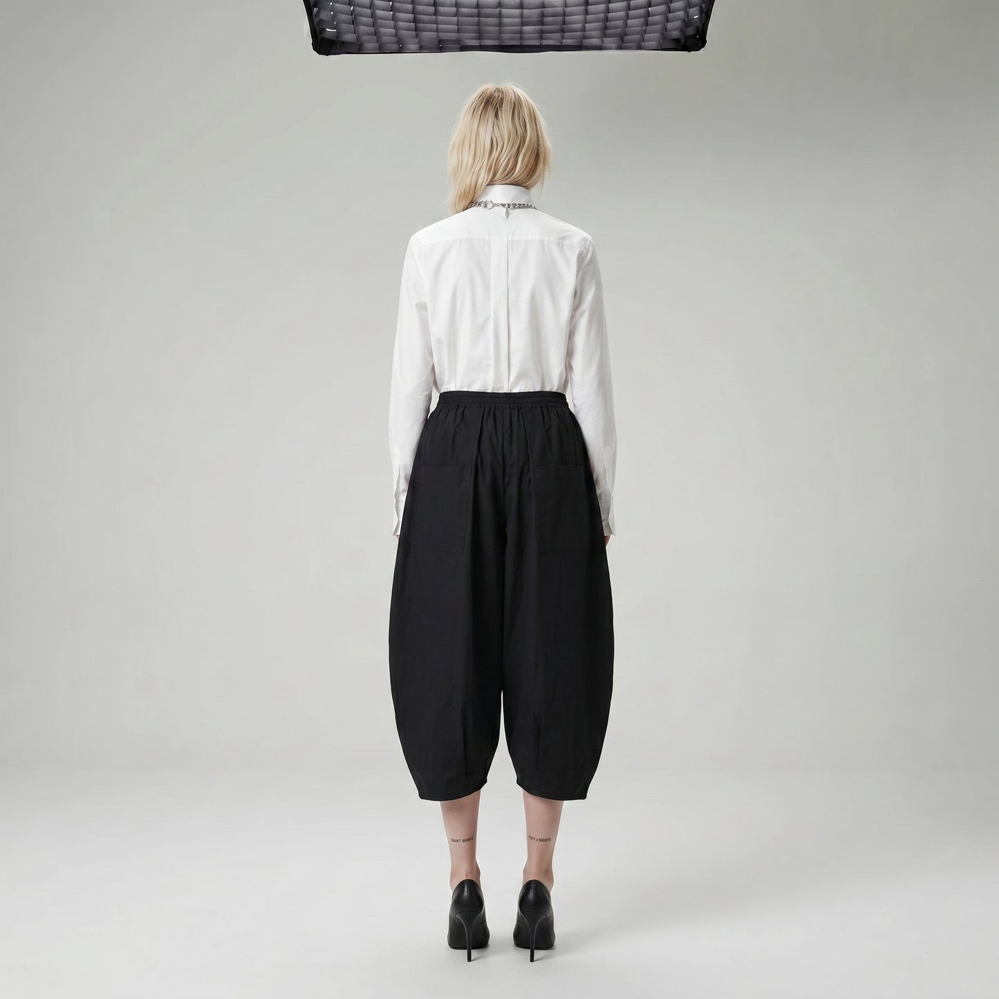 Black Balloon Pleated Trousers