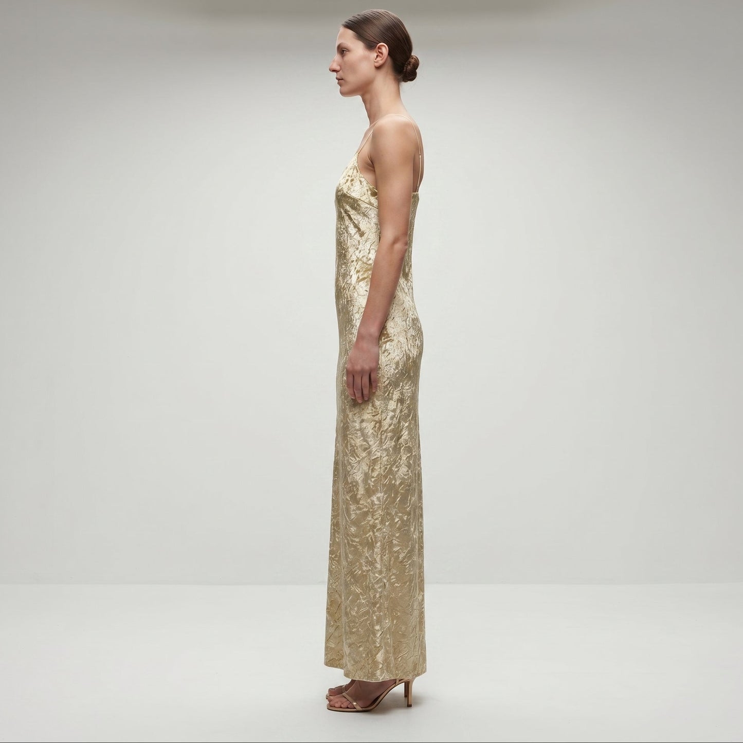 Metallic Crushed Velvet Slip Dress