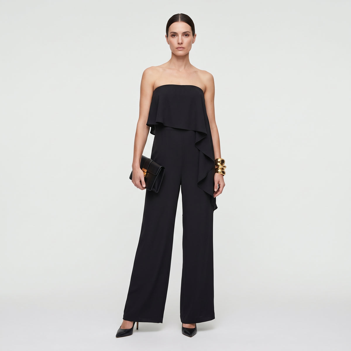 Strapless Ruffle Overlay Jumpsuit