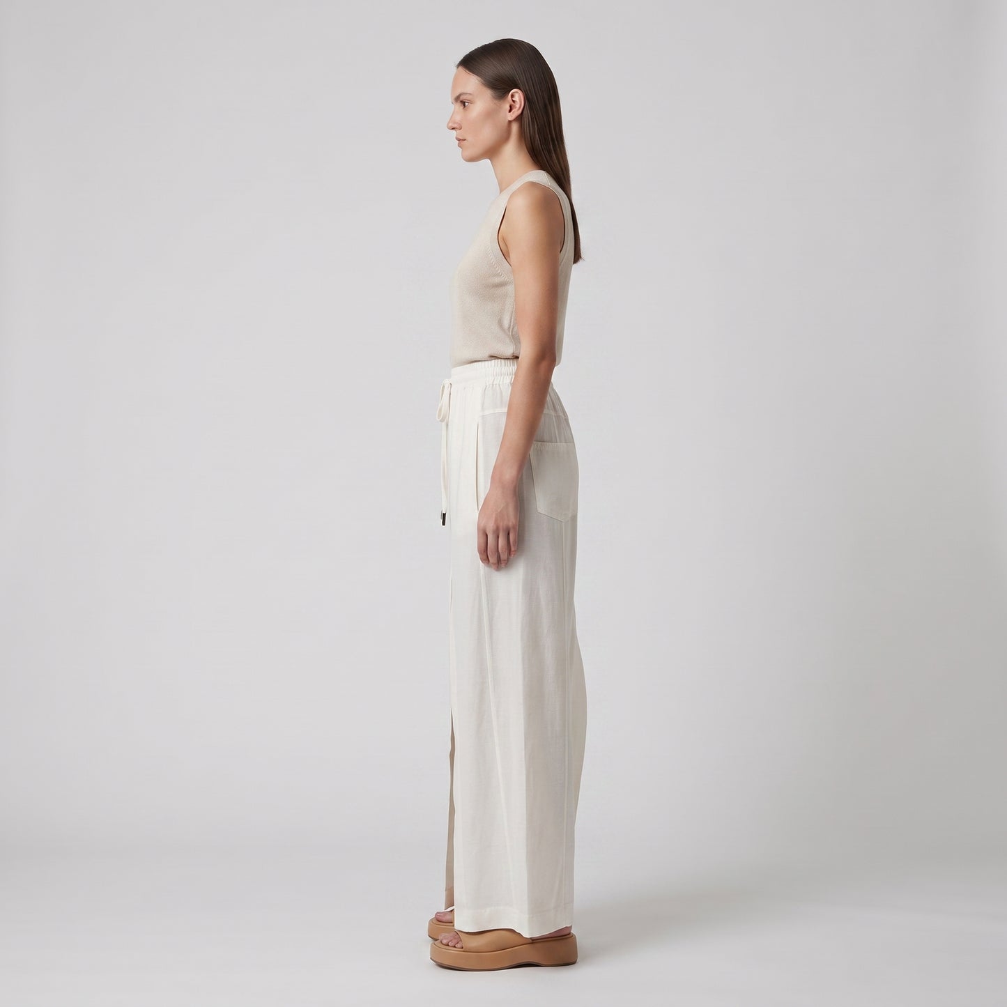 Relaxed Cotton Drawstring Trousers