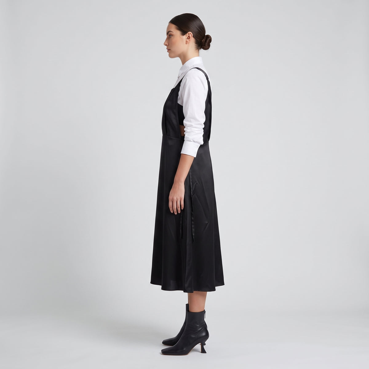 Satin Double Strap Midi Dress
