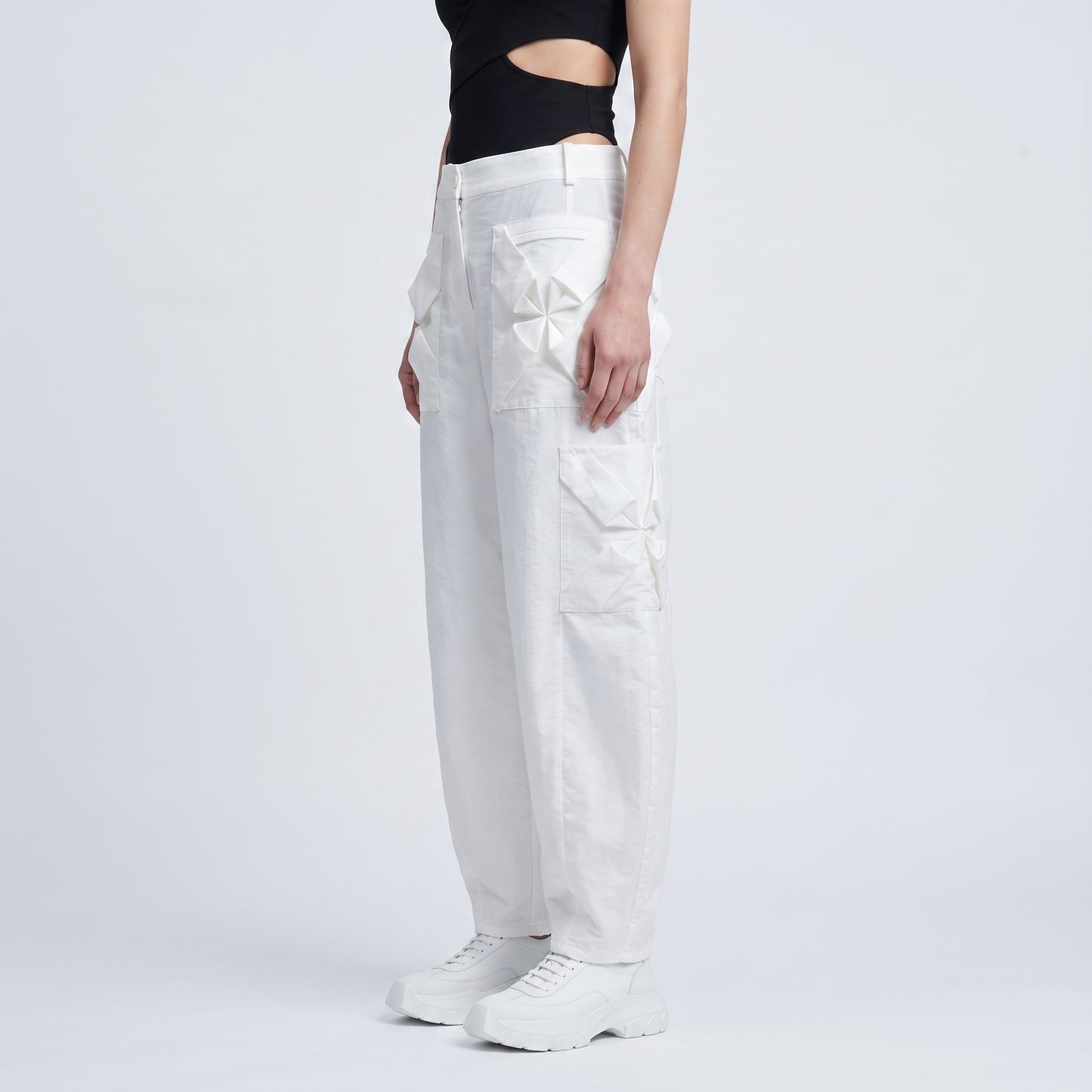 Architectural Origami Detail Cargo Trousers
