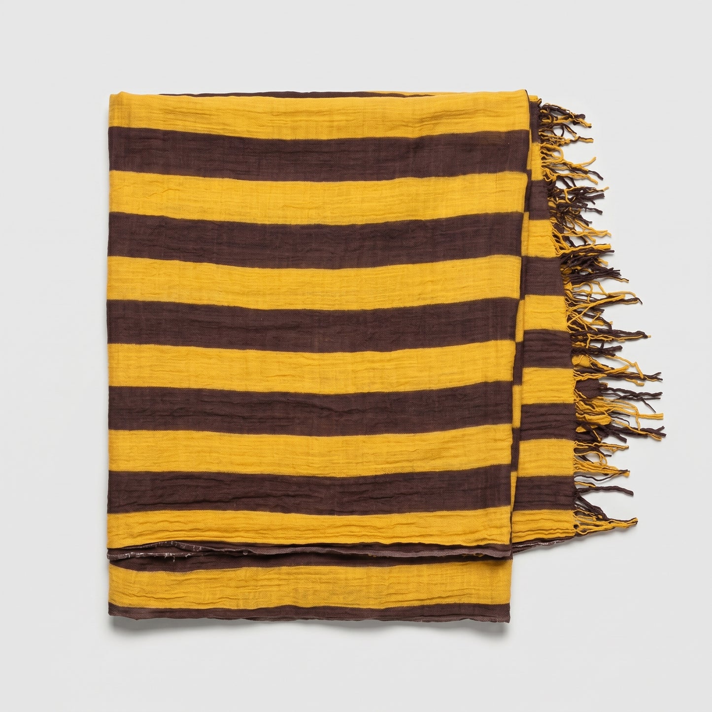 Striped Fringed Lightweight Scarf