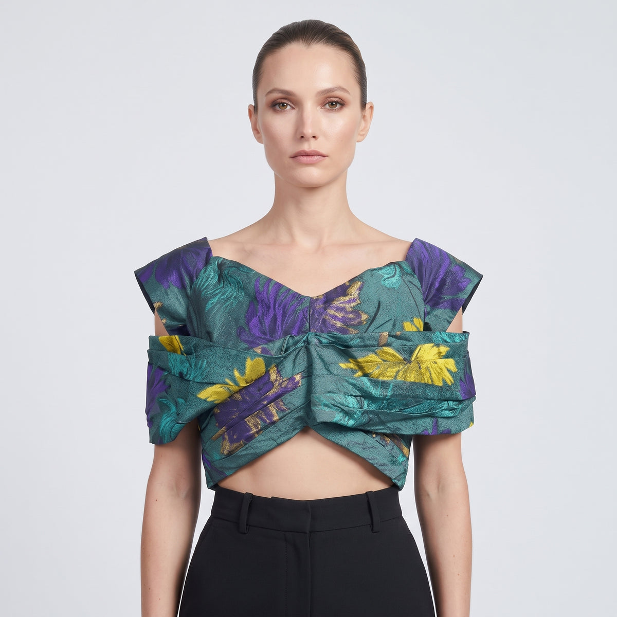 Floral Structured Cropped Top