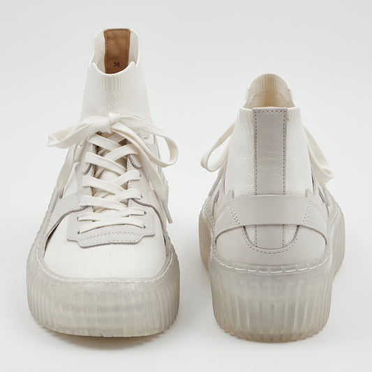 Modern Sculptural High Top Sneakers