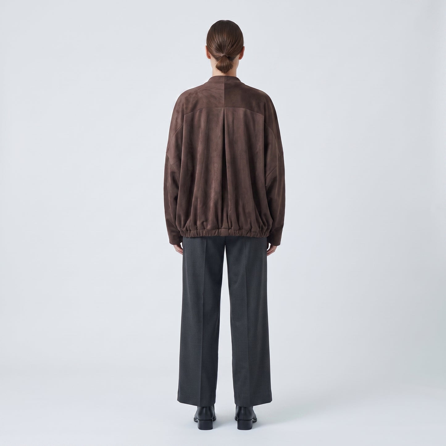 Structured Suede Wrap Jacket
