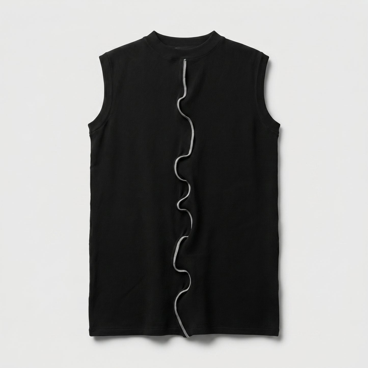 Sleeveless Architectural Ribbed Top