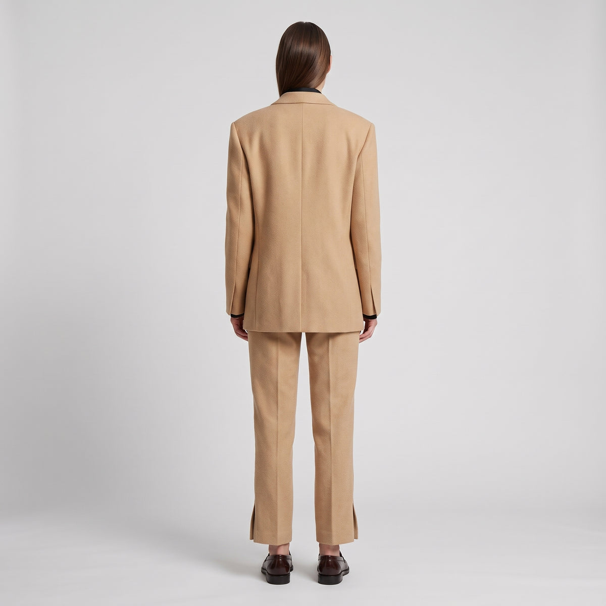 Tailored Beige Cropped Trousers