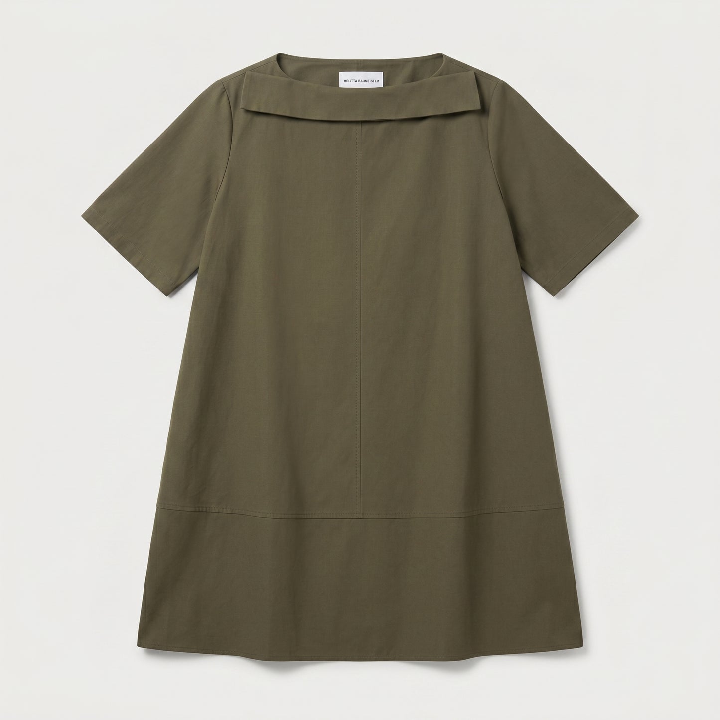 Structured Cotton Fold-Neck Top