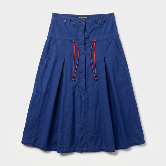 Blue Pleated Midi Skirt