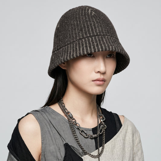 Ribbed Knit Wool Beanie