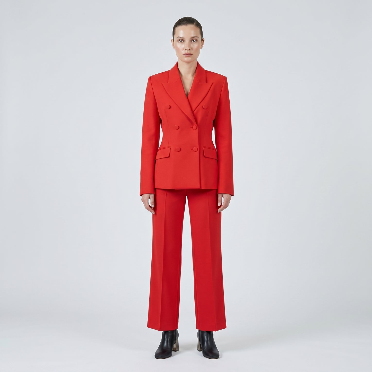 Tailored Lace Up Red Blazer