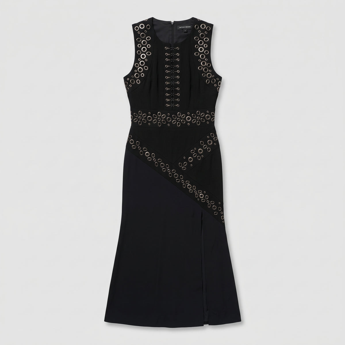 Grommet Embellished Midi Dress