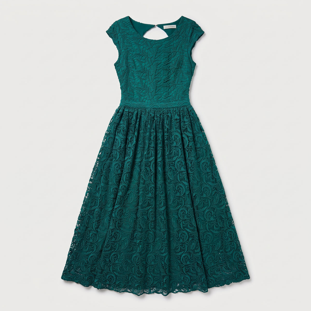Emerald Green Lace Midi Dress