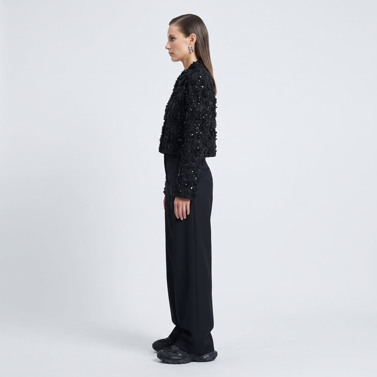 Embellished Beaded Cropped Jacket