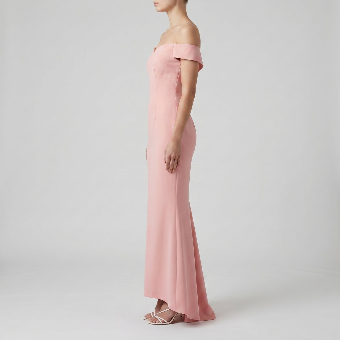 Off-The-Shoulder Crepe Mermaid Gown