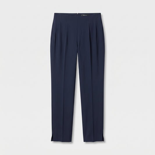 Tailored Navy Crepe Trousers