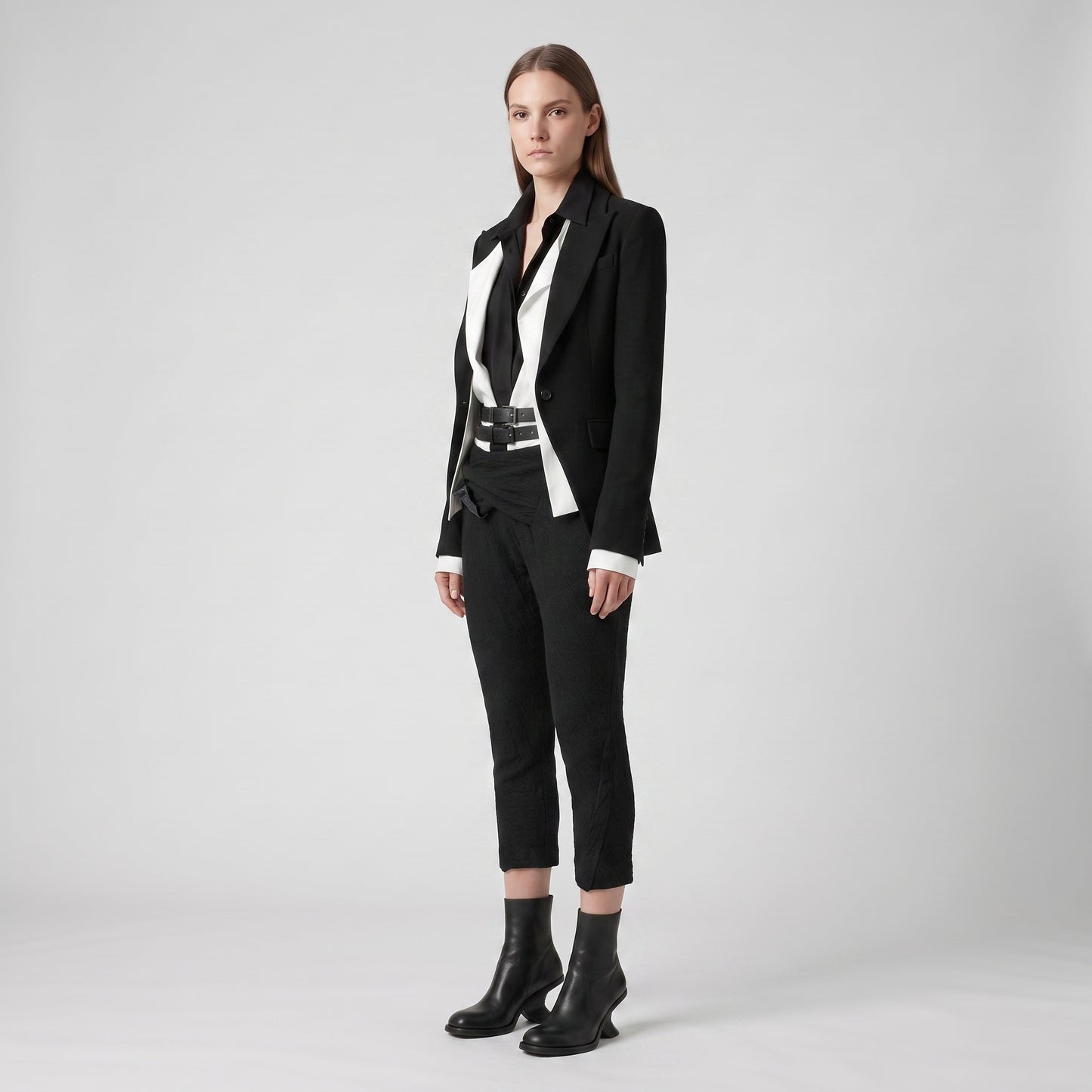 Textured Black Slim Leggings