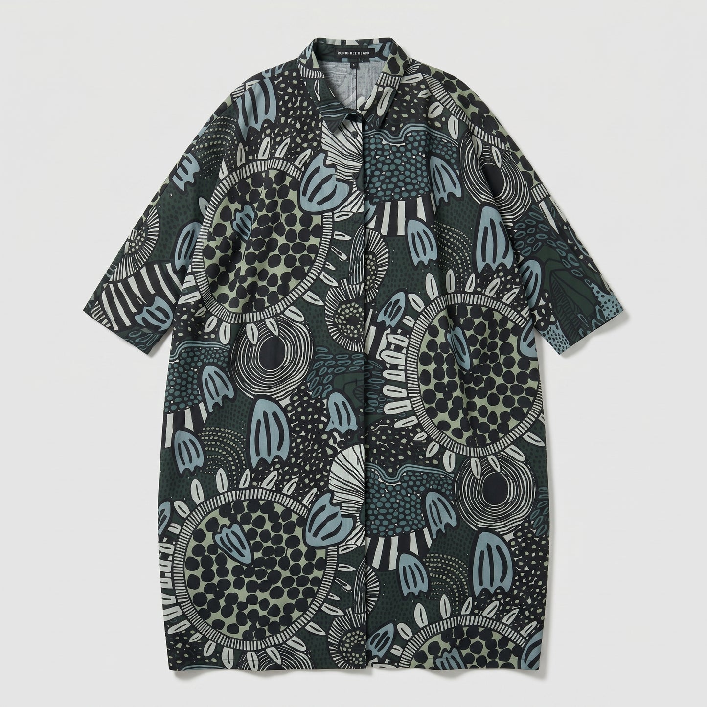 Abstract Print Shirt Dress