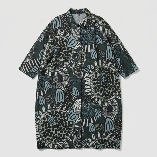 Abstract Print Shirt Dress