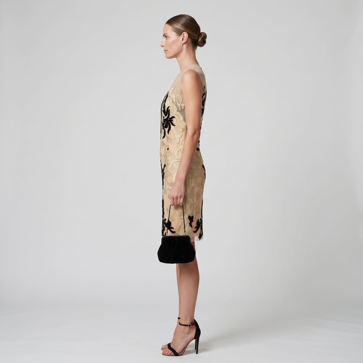 Embroidered Illusion Sheer Mini Dress